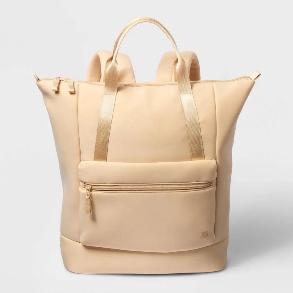 Cream colored neoprene  Backpack